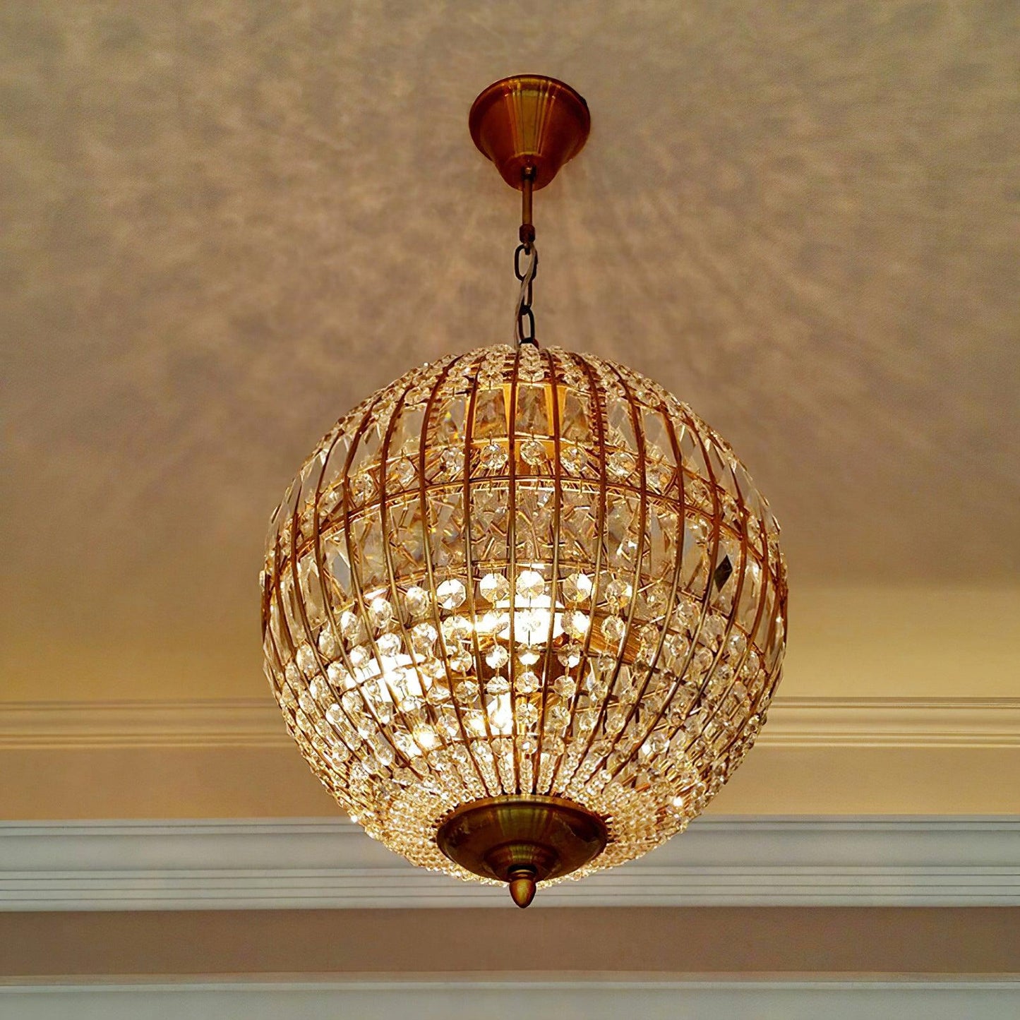 Elegant Gold Globe Chandelier with Adjustable Brightness and Modern De