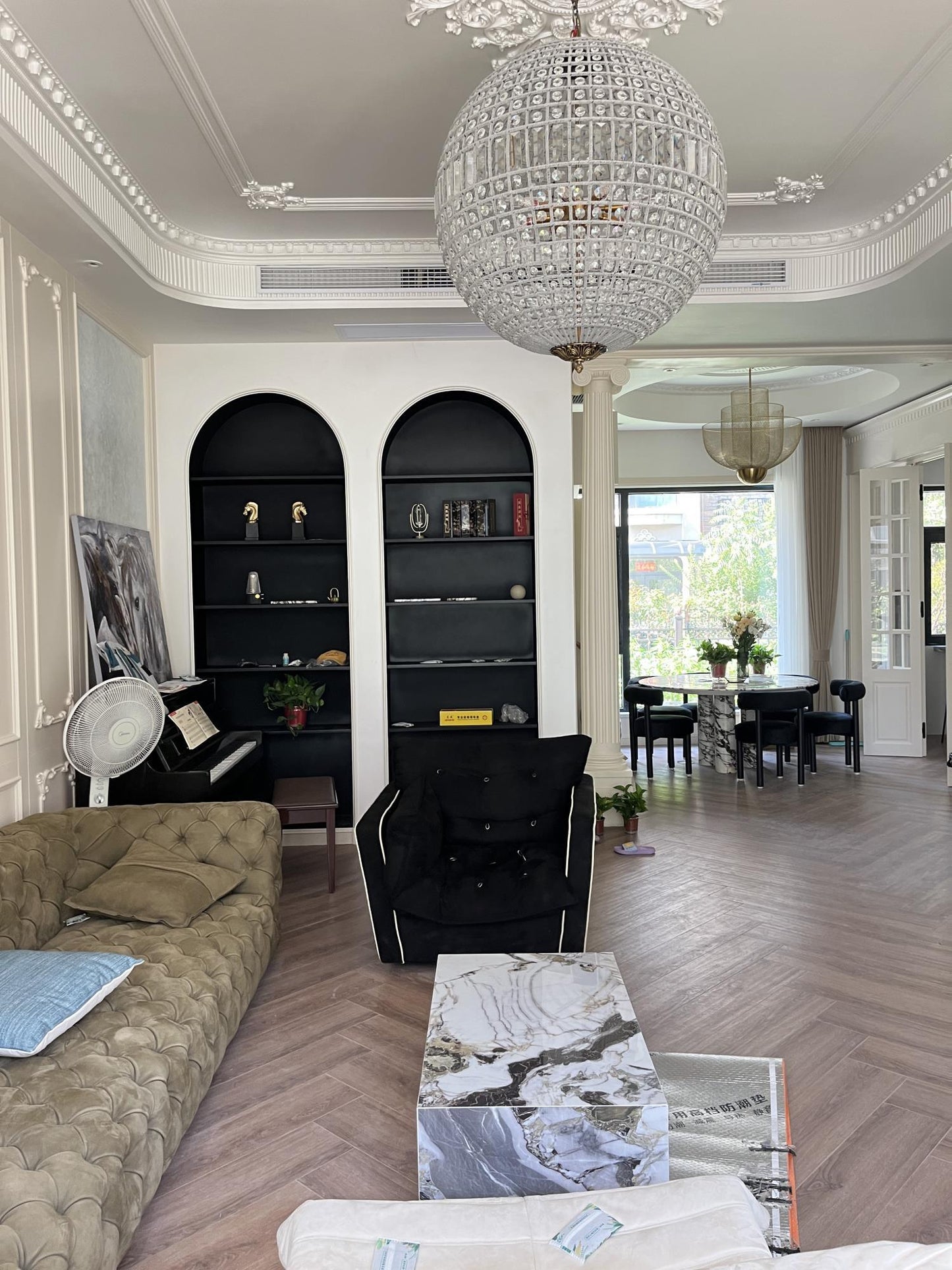 Elegant Gold Globe Chandelier with Adjustable Brightness and Modern De
