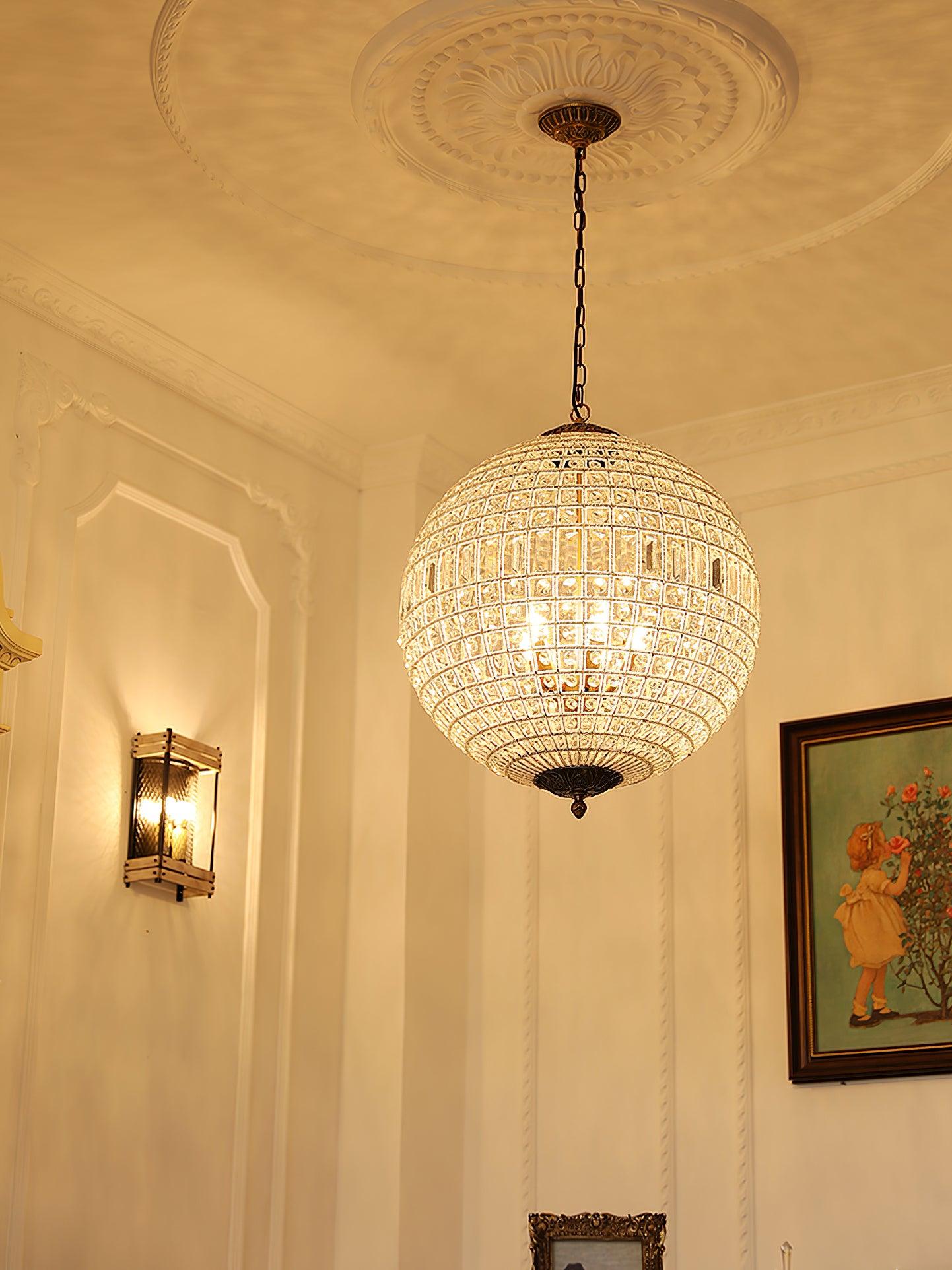 Elegant Gold Globe Chandelier with Adjustable Brightness and Modern De