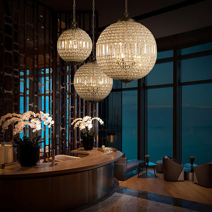 Elegant Gold Globe Chandelier with Adjustable Brightness and Modern De