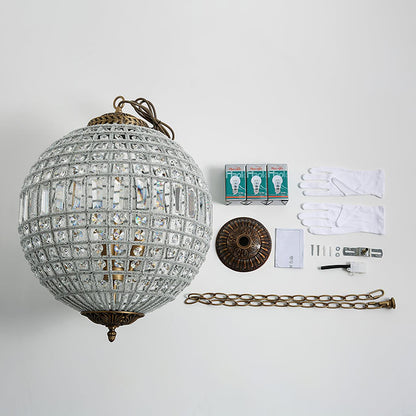 Elegant Gold Globe Chandelier with Adjustable Brightness and Modern De