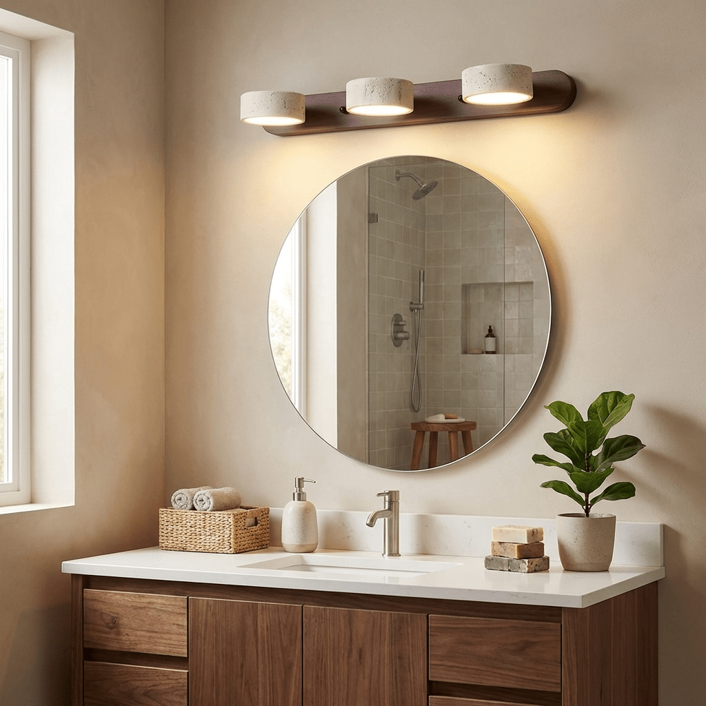Travertine Wall Light, Multi-Light Design — side view
