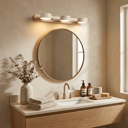 Travertine Duo Rechargeable Wall Light - Wireless, Adjustable Brightne