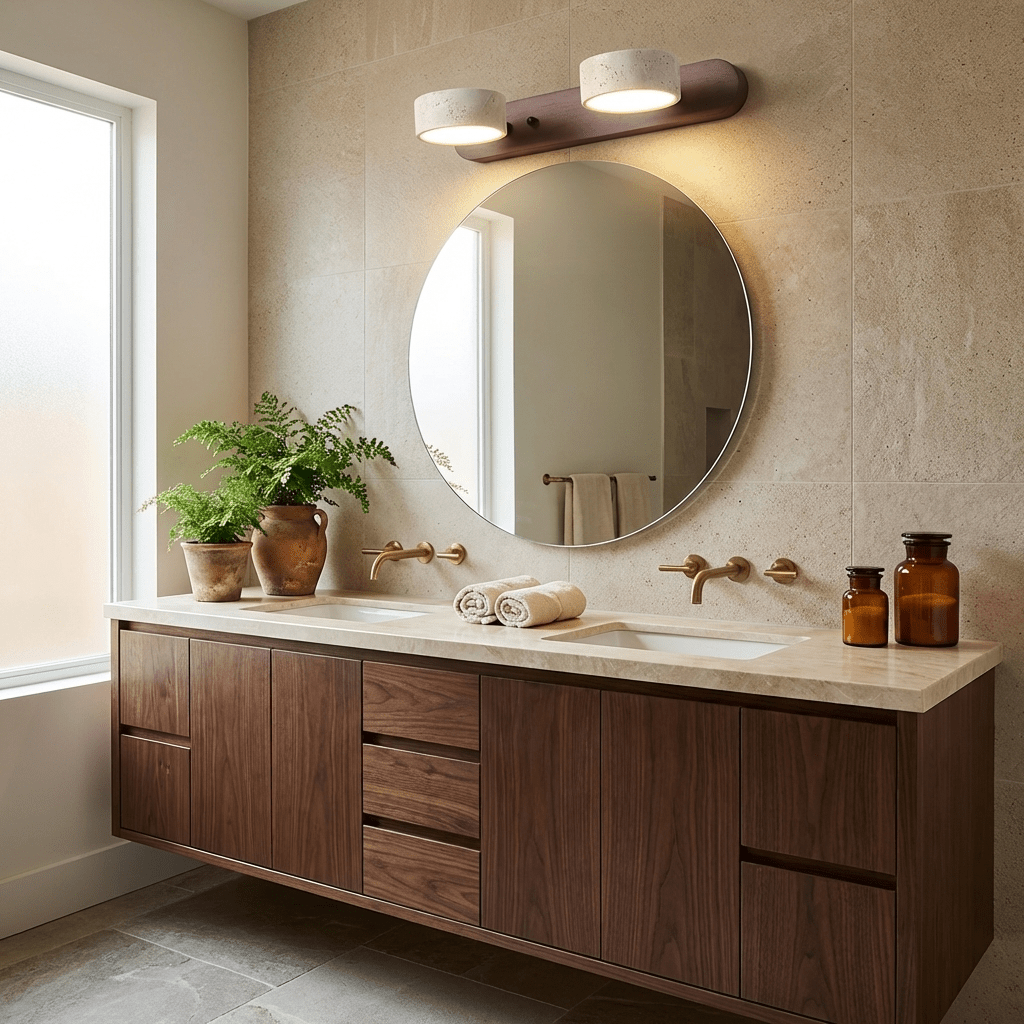 Travertine Duo Rechargeable Wall Light - Wireless, Adjustable Brightne