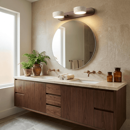 Travertine Duo Rechargeable Wall Light - Wireless, Adjustable Brightne