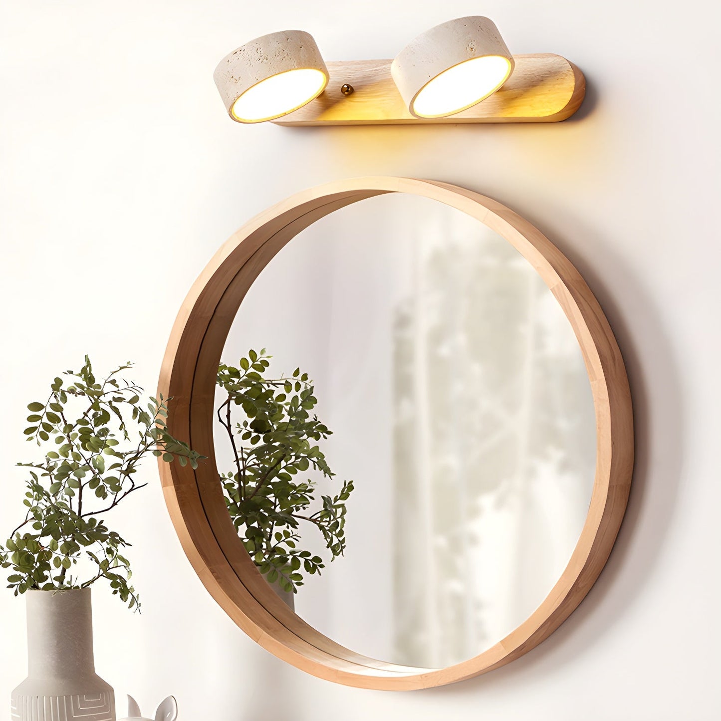 Travertine Duo Rechargeable Wall Light - Wireless, Adjustable Brightne