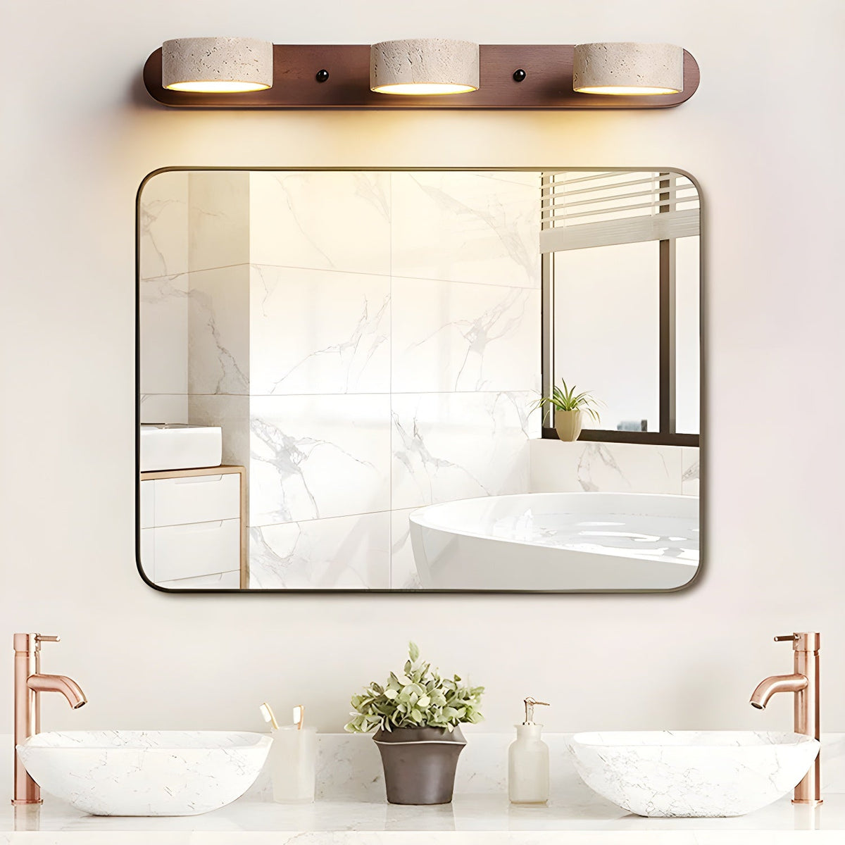 Travertine Wall Light, Multi-Light Design