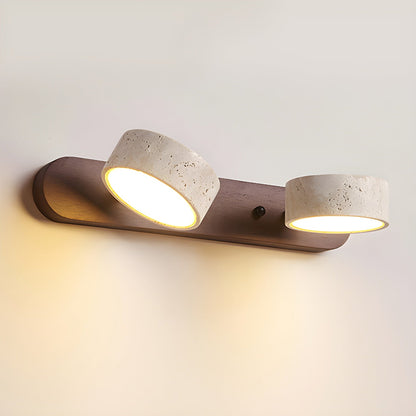 Travertine Duo Rechargeable Wall Light - Wireless, Adjustable Brightne