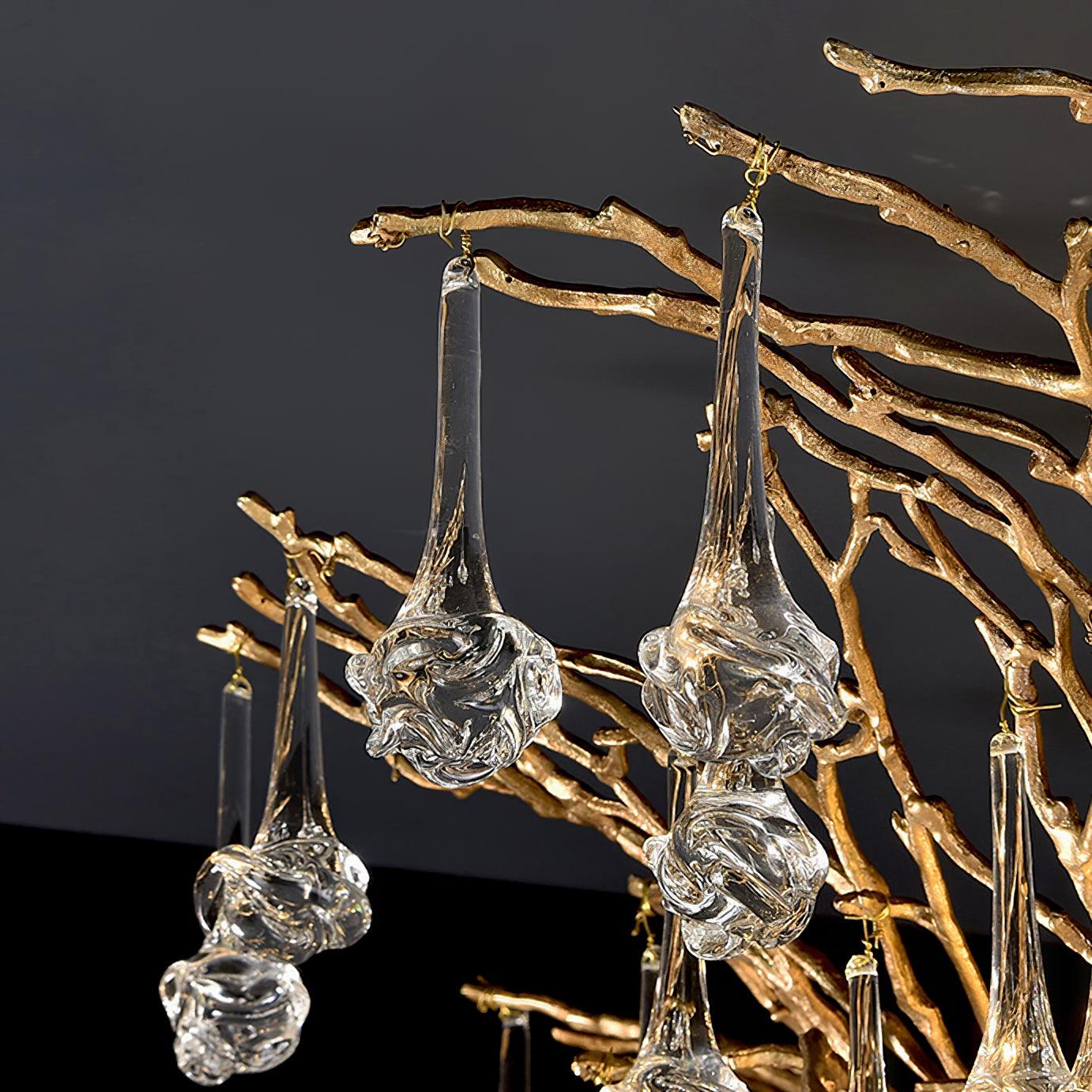 Tree Branch Staircase Chandelier - Rustic Design with Adjustable Heigh