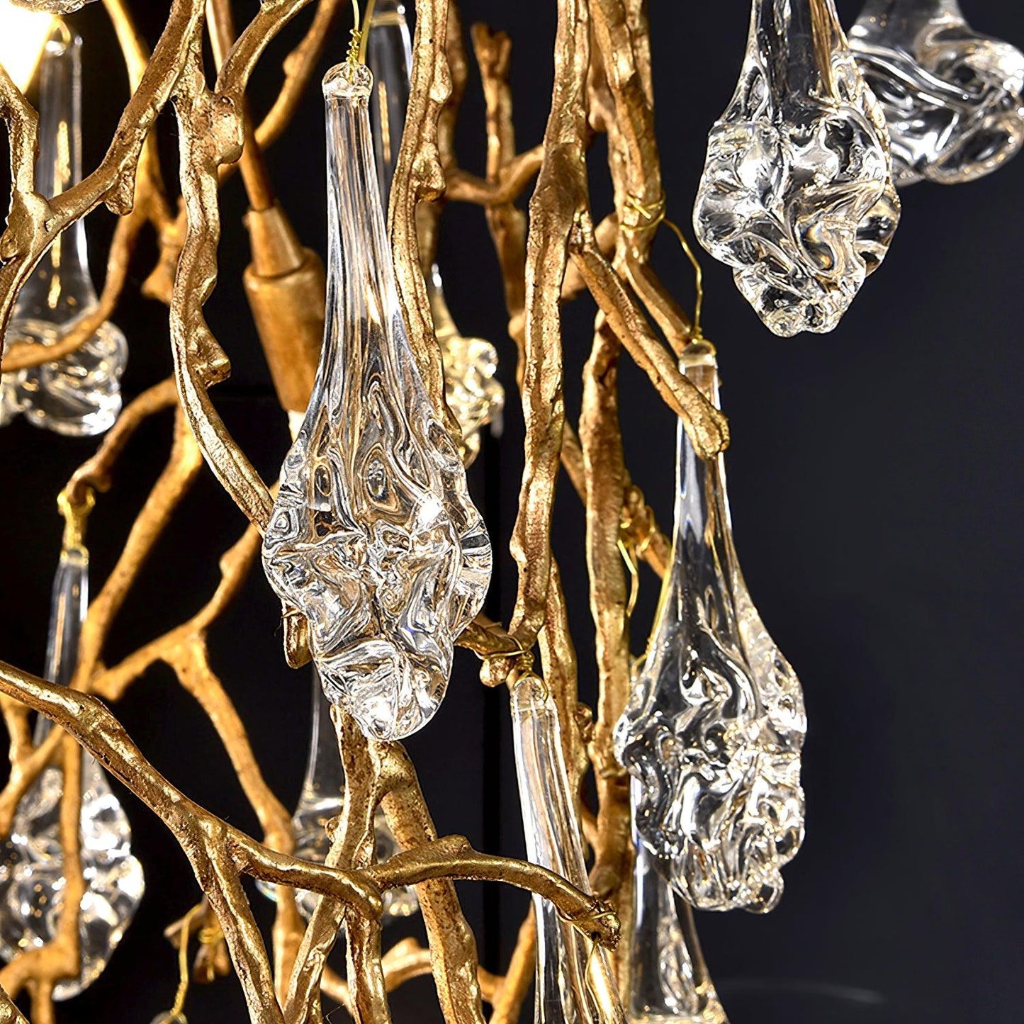Tree Branch Staircase Chandelier - Rustic Design with Adjustable Heigh
