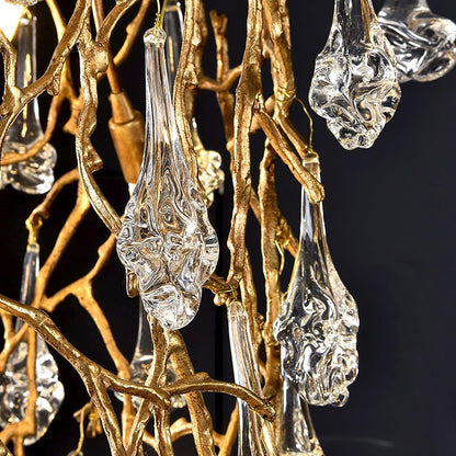 Tree Branch Staircase Chandelier - Rustic Design with Adjustable Heigh