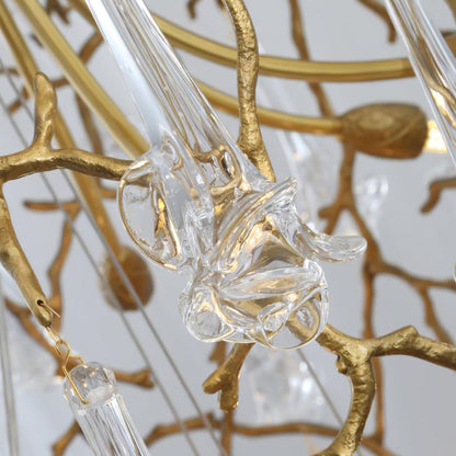 Tree Branch Staircase Chandelier - Rustic Design with Adjustable Heigh