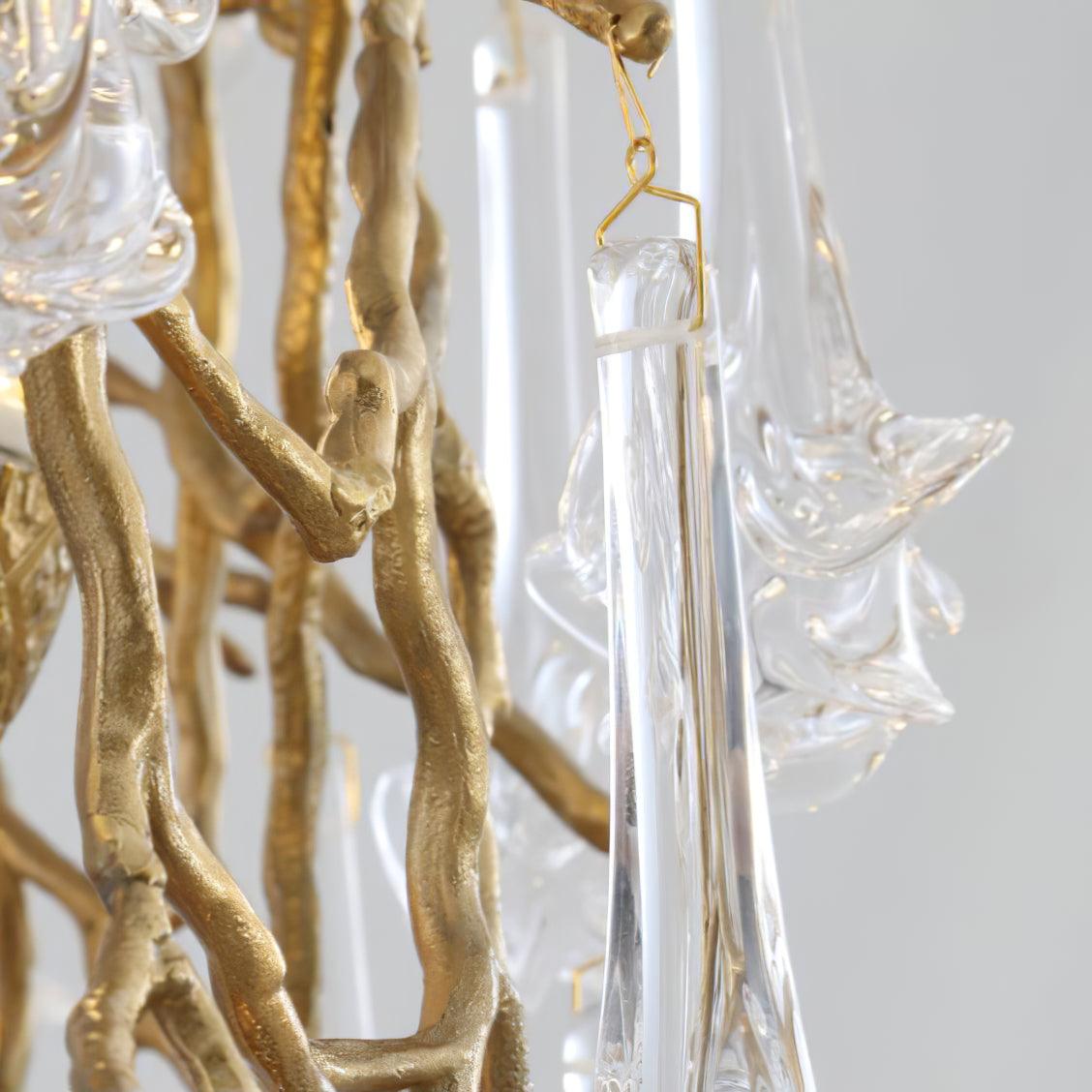Tree Branch Staircase Chandelier - Rustic Design with Adjustable Heigh