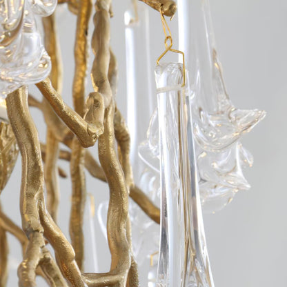 Tree Branch Staircase Chandelier - Rustic Design with Adjustable Heigh