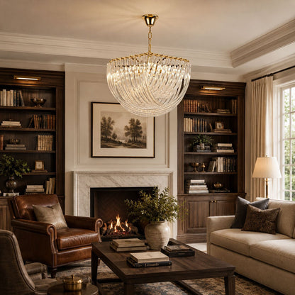 Elegant Trevi Glass Chandelier - Adjustable Height, Energy Efficient