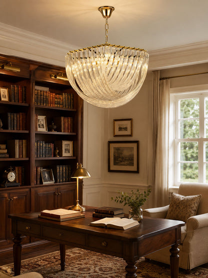 Elegant Trevi Glass Chandelier - Adjustable Height, Energy Efficient