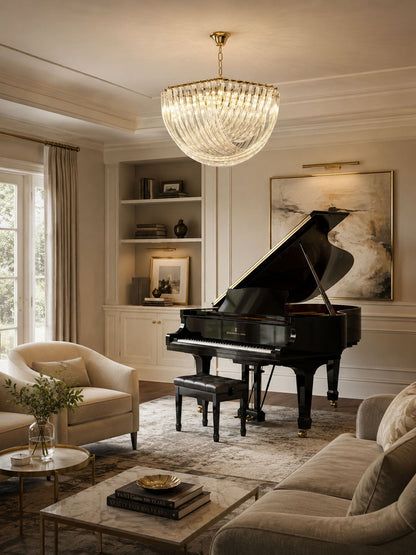 Elegant Trevi Glass Chandelier - Adjustable Height, Energy Efficient