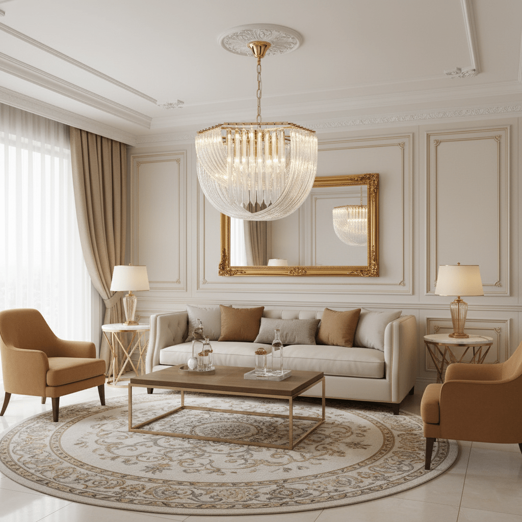 Elegant Trevi Glass Chandelier - Adjustable Height, Energy Efficient