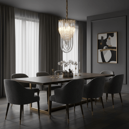 Elegant Trevi Glass Chandelier - Adjustable Height, Energy Efficient