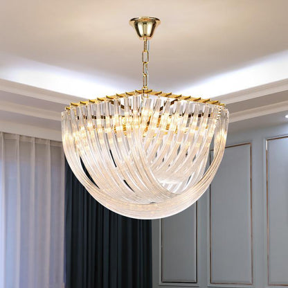 Elegant Trevi Glass Chandelier - Adjustable Height, Energy Efficient