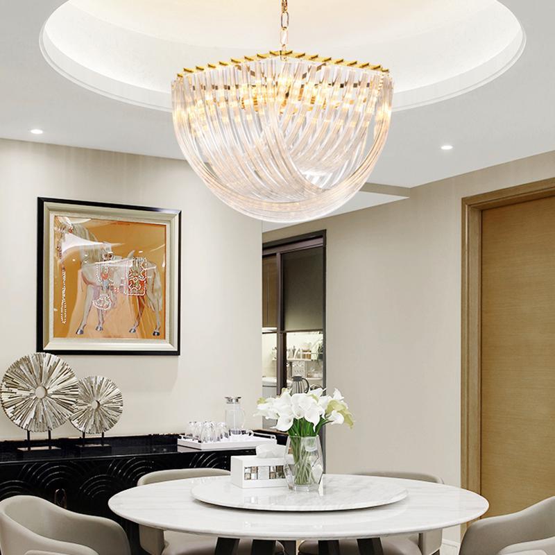 Elegant Trevi Glass Chandelier - Adjustable Height, Energy Efficient
