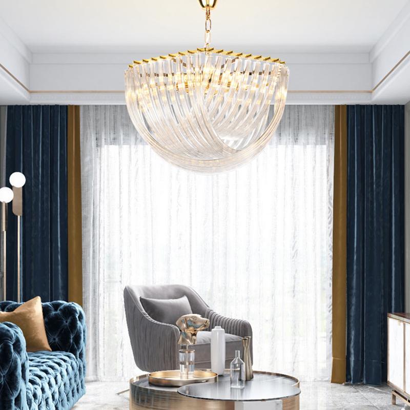 Elegant Trevi Glass Chandelier - Adjustable Height, Energy Efficient