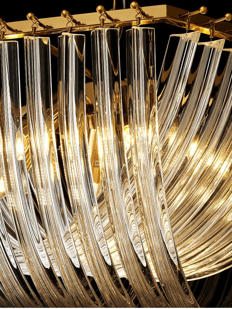 Elegant Trevi Glass Chandelier - Adjustable Height, Energy Efficient