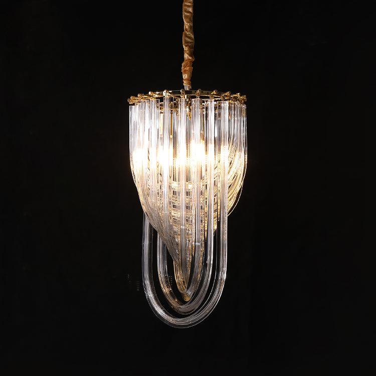Elegant Trevi Glass Chandelier - Adjustable Height, Energy Efficient