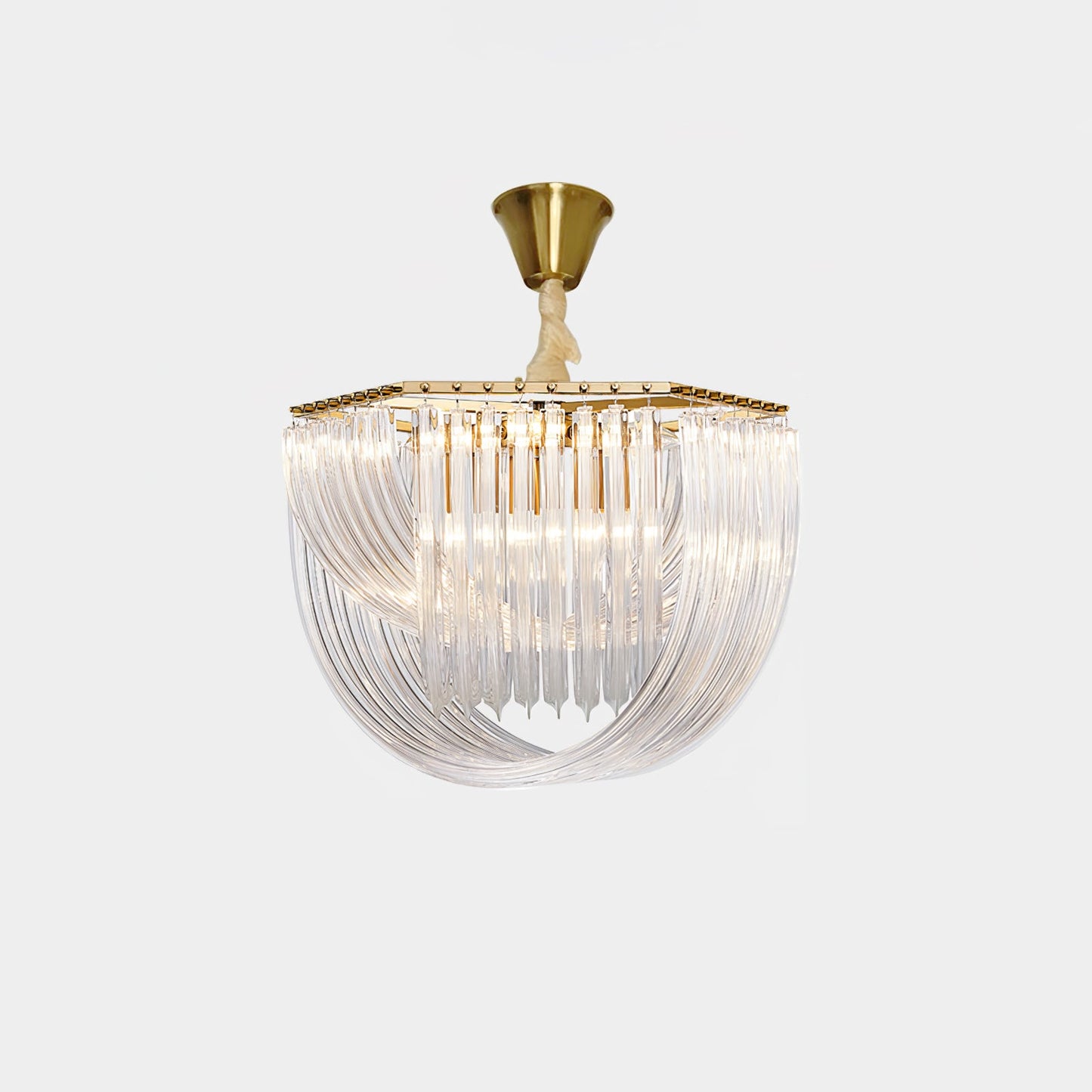 Elegant Trevi Glass Chandelier - Adjustable Height, Energy Efficient