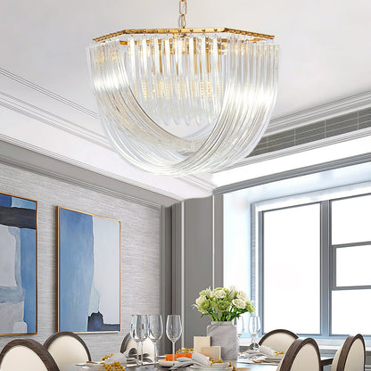 Elegant Trevi Glass Chandelier - Adjustable Height, Energy Efficient