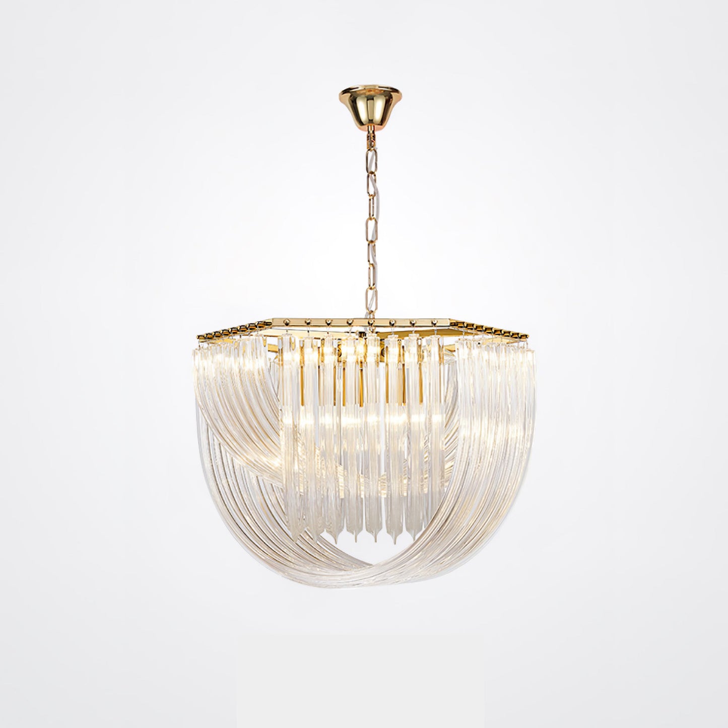Elegant Trevi Glass Chandelier - Adjustable Height, Energy Efficient
