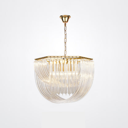 Elegant Trevi Glass Chandelier - Adjustable Height, Energy Efficient