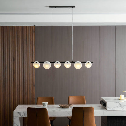 Trinidad Alabaster Chandelier - Elegant Design, Adjustable Height