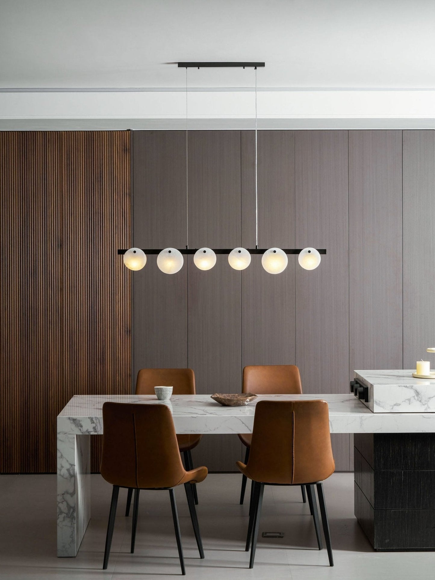 Trinidad Alabaster Chandelier - Elegant Design, Adjustable Height