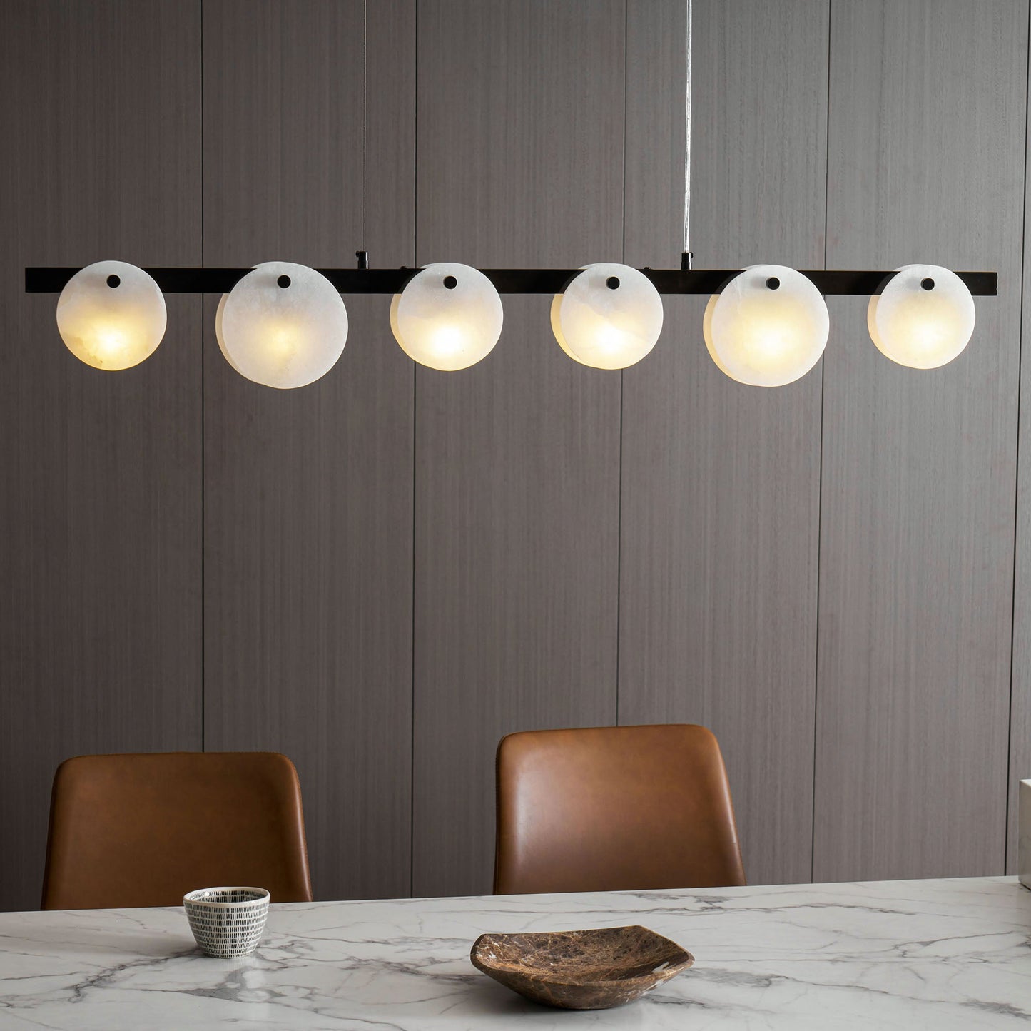 Trinidad Alabaster Chandelier - Elegant Design, Adjustable Height