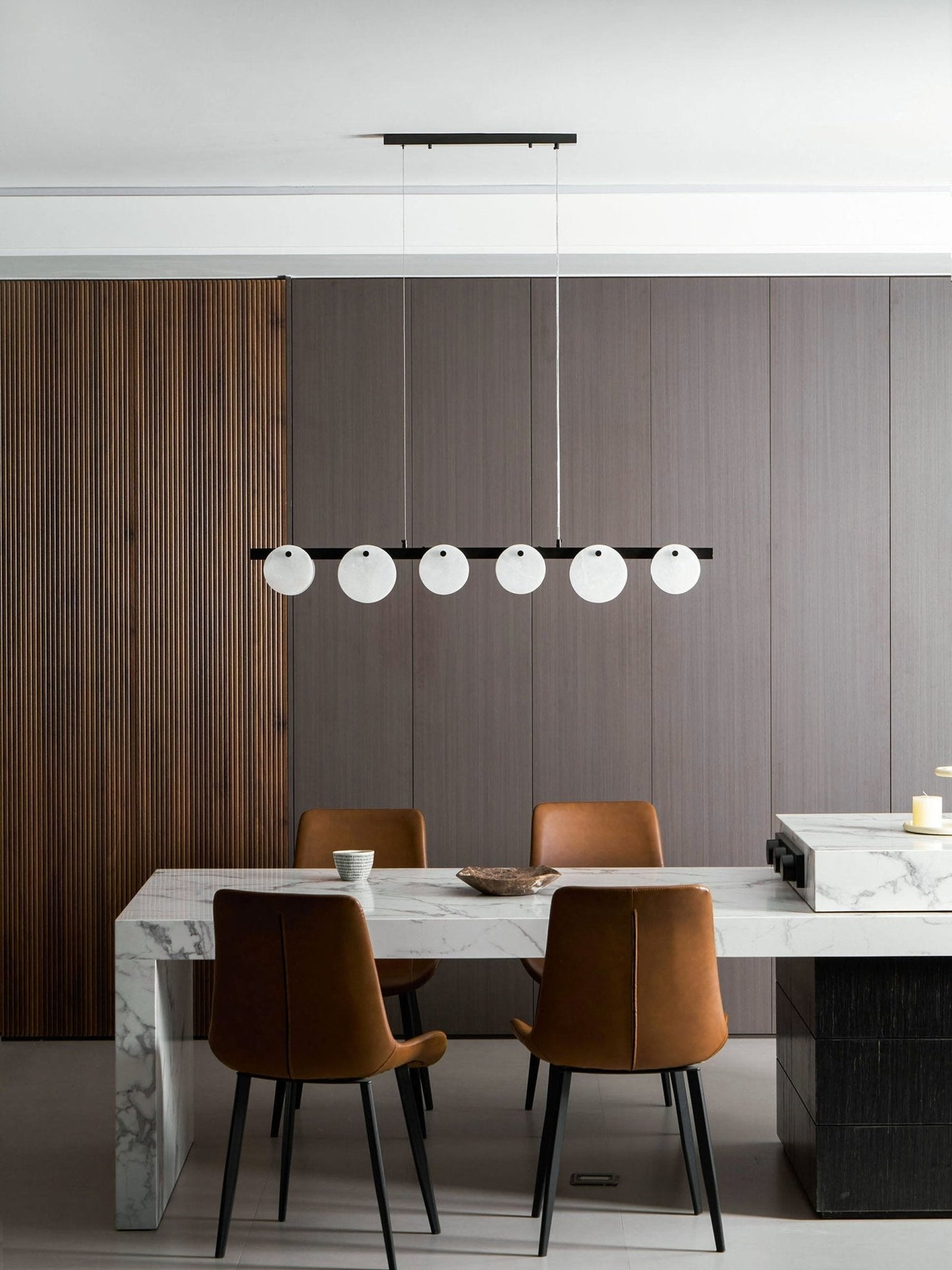 Trinidad Alabaster Chandelier - Elegant Design, Adjustable Height
