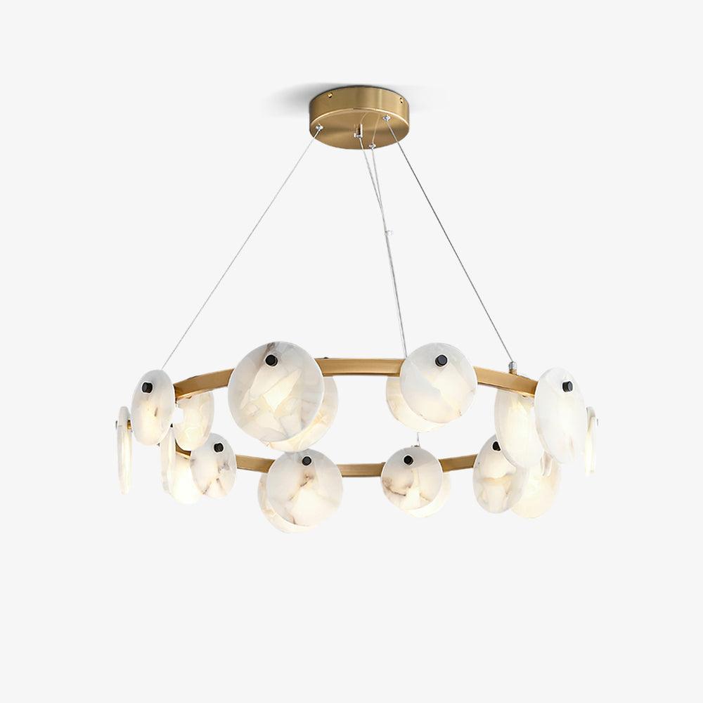 Trinidad Alabaster Chandelier - Elegant Lighting with Adjustable Heigh