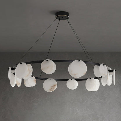 Trinidad Alabaster Chandelier - Elegant Lighting with Adjustable Heigh