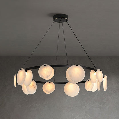 Trinidad Alabaster Chandelier - Elegant Lighting with Adjustable Heigh