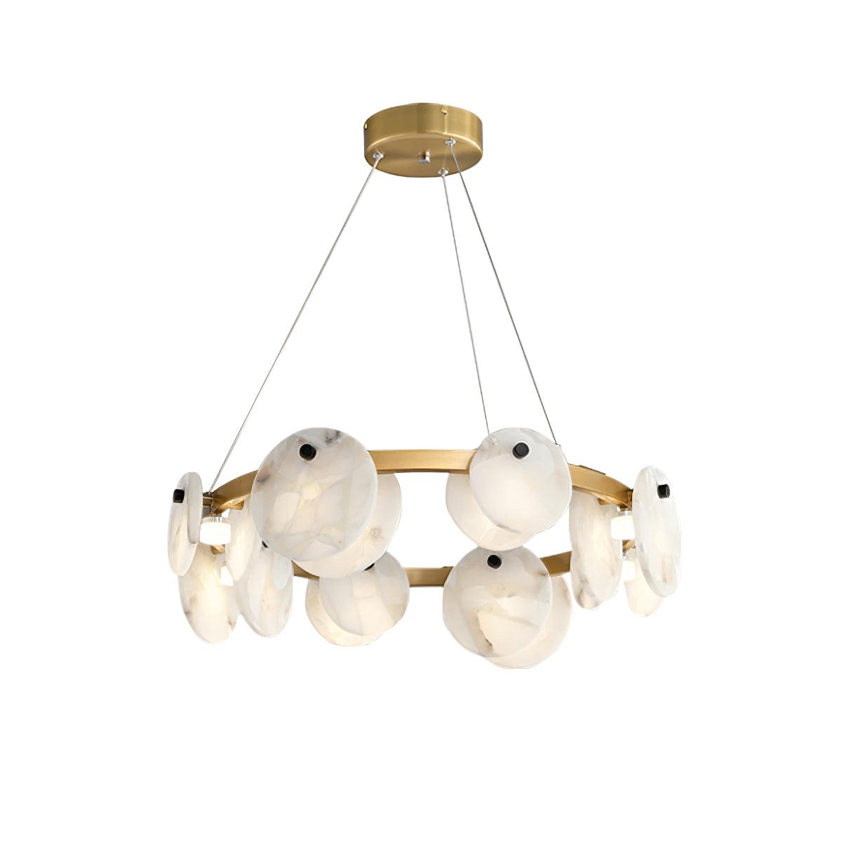 Trinidad Alabaster Chandelier - Elegant Lighting with Adjustable Heigh
