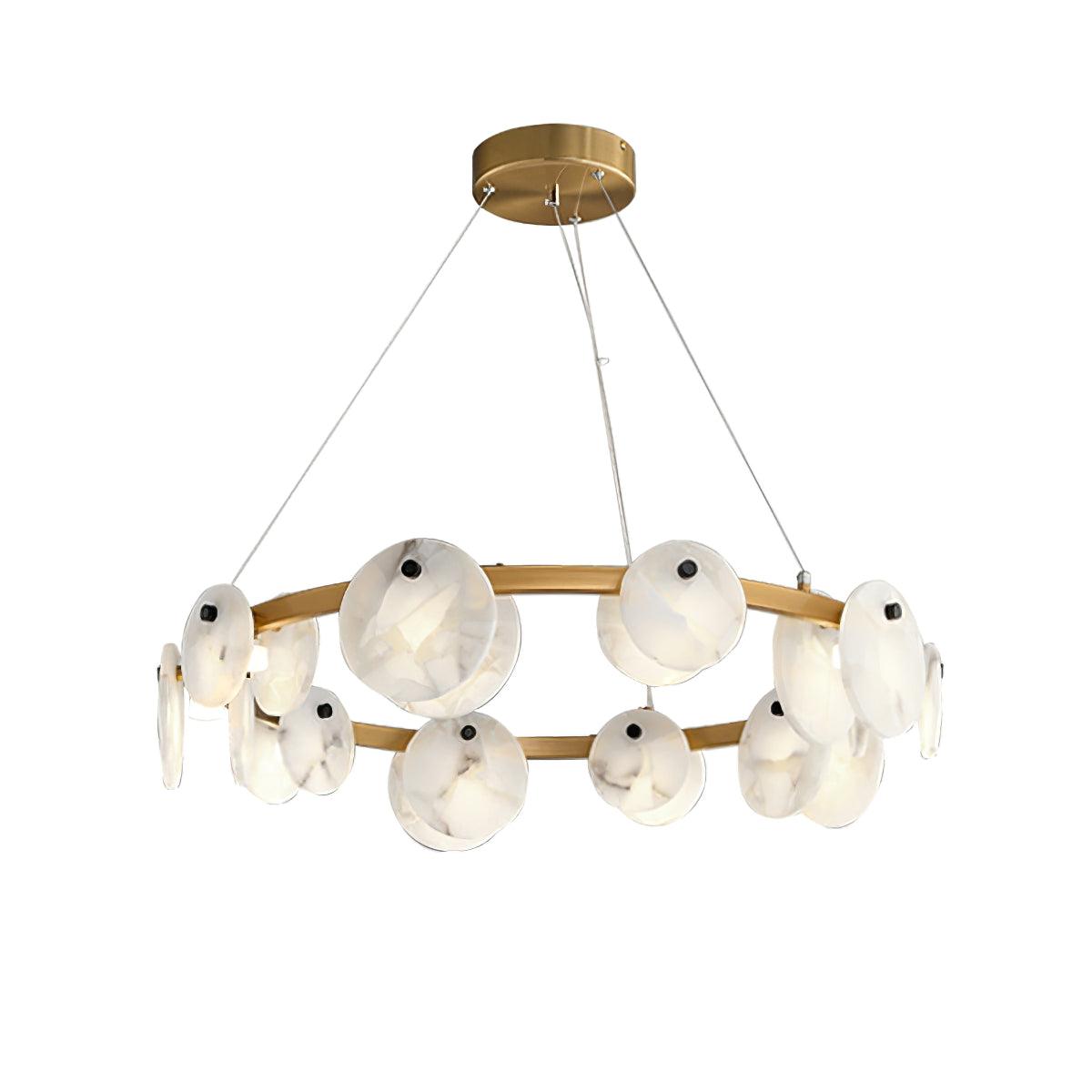 Trinidad Alabaster Chandelier - Elegant Lighting with Adjustable Heigh
