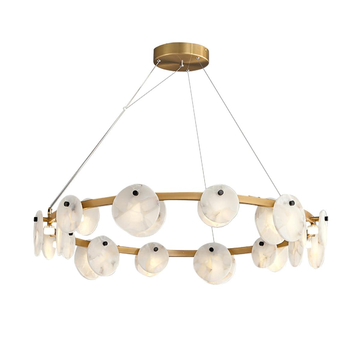 Trinidad Alabaster Chandelier - Elegant Lighting with Adjustable Heigh