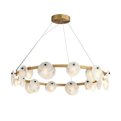 Trinidad Alabaster Chandelier - Elegant Lighting with Adjustable Heigh