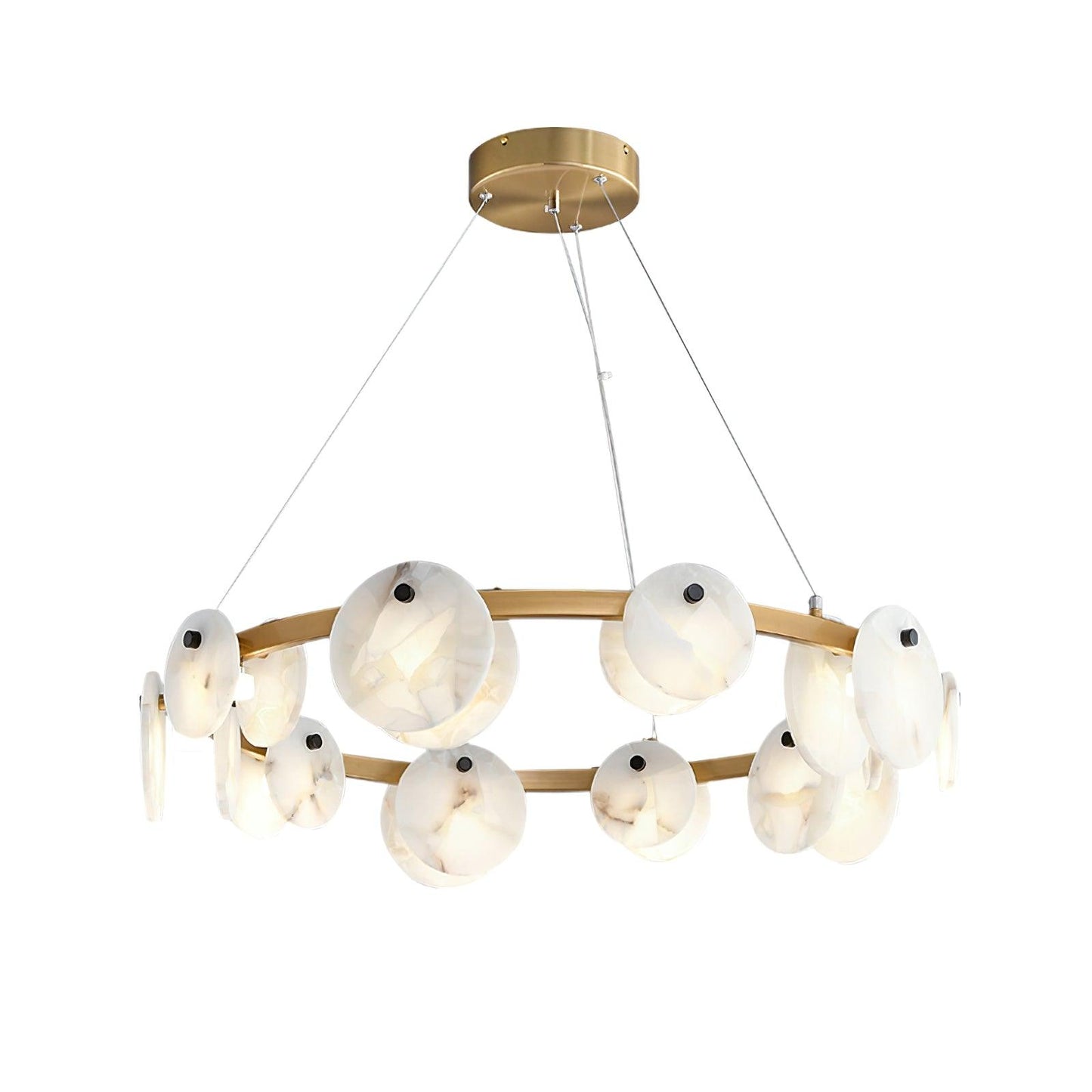 Trinidad Alabaster Chandelier - Elegant Lighting with Adjustable Heigh
