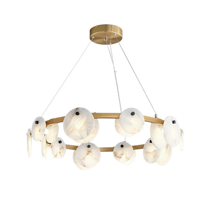 Trinidad Alabaster Chandelier - Elegant Lighting with Adjustable Heigh