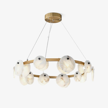 Trinidad Alabaster Chandelier - Elegant Lighting with Adjustable Heigh