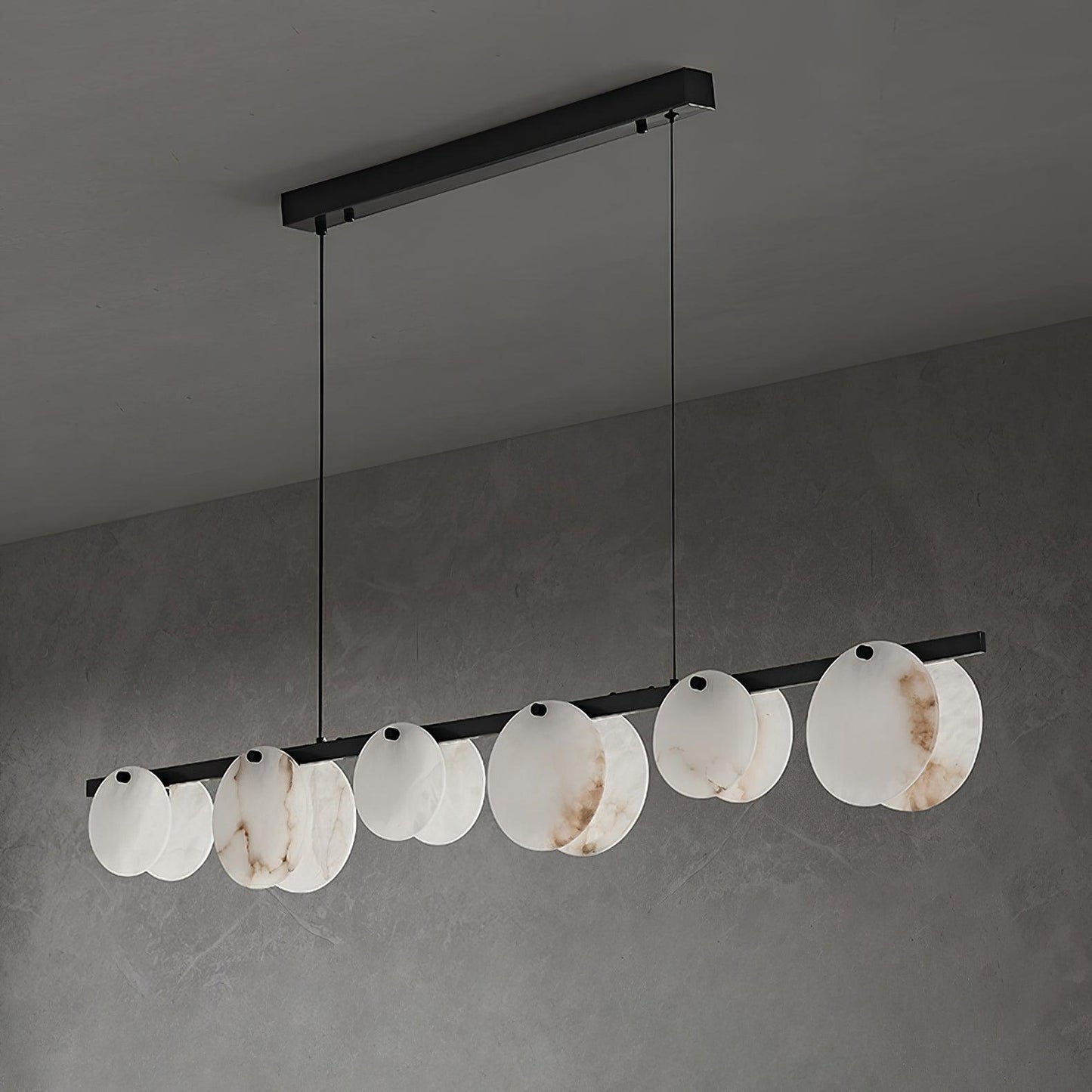 Trinidad Alabaster Chandelier - Elegant Design, Adjustable Height