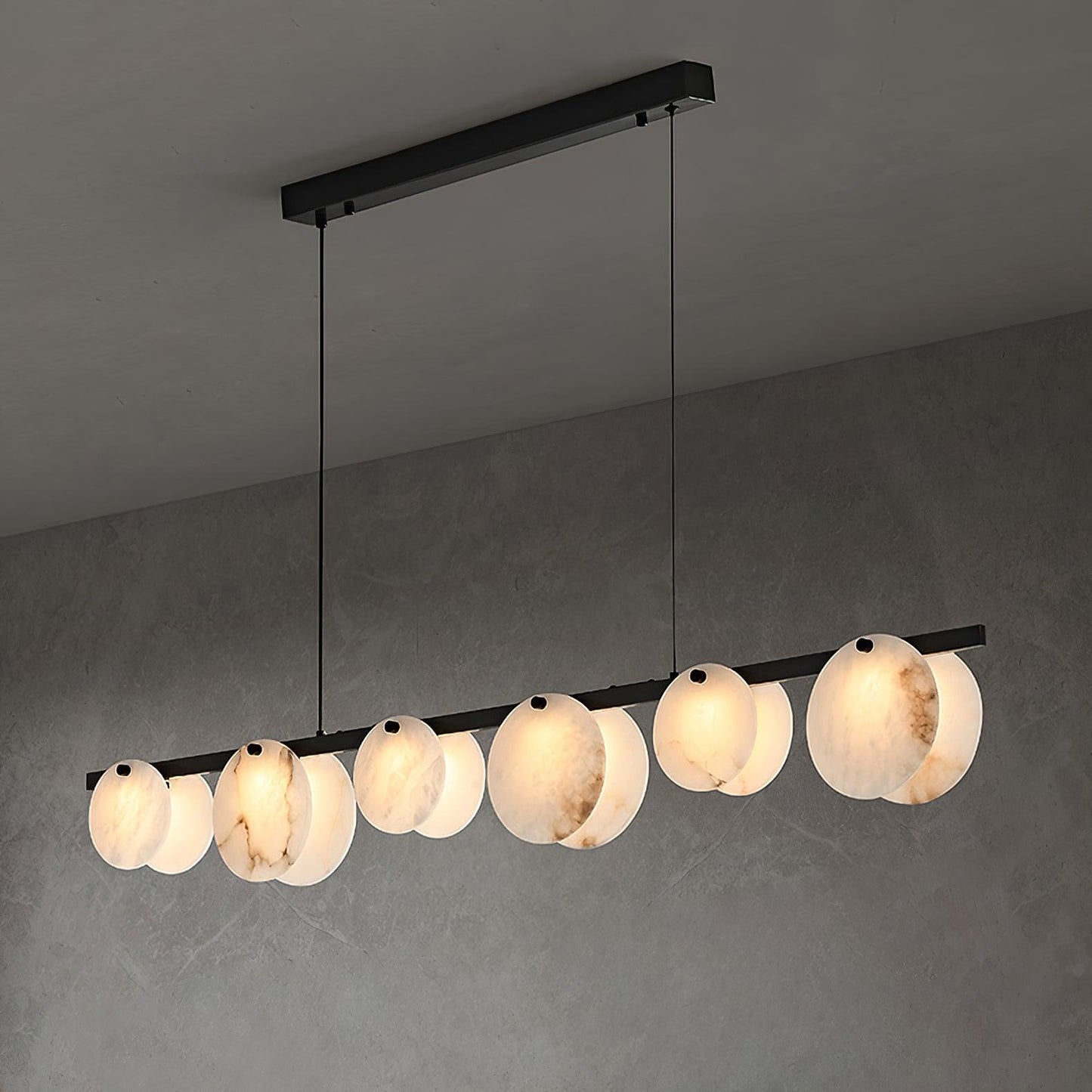 Trinidad Alabaster Chandelier - Elegant Design, Adjustable Height