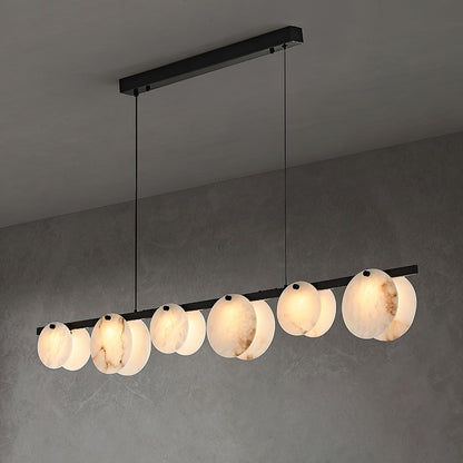 Trinidad Alabaster Chandelier - Elegant Design, Adjustable Height