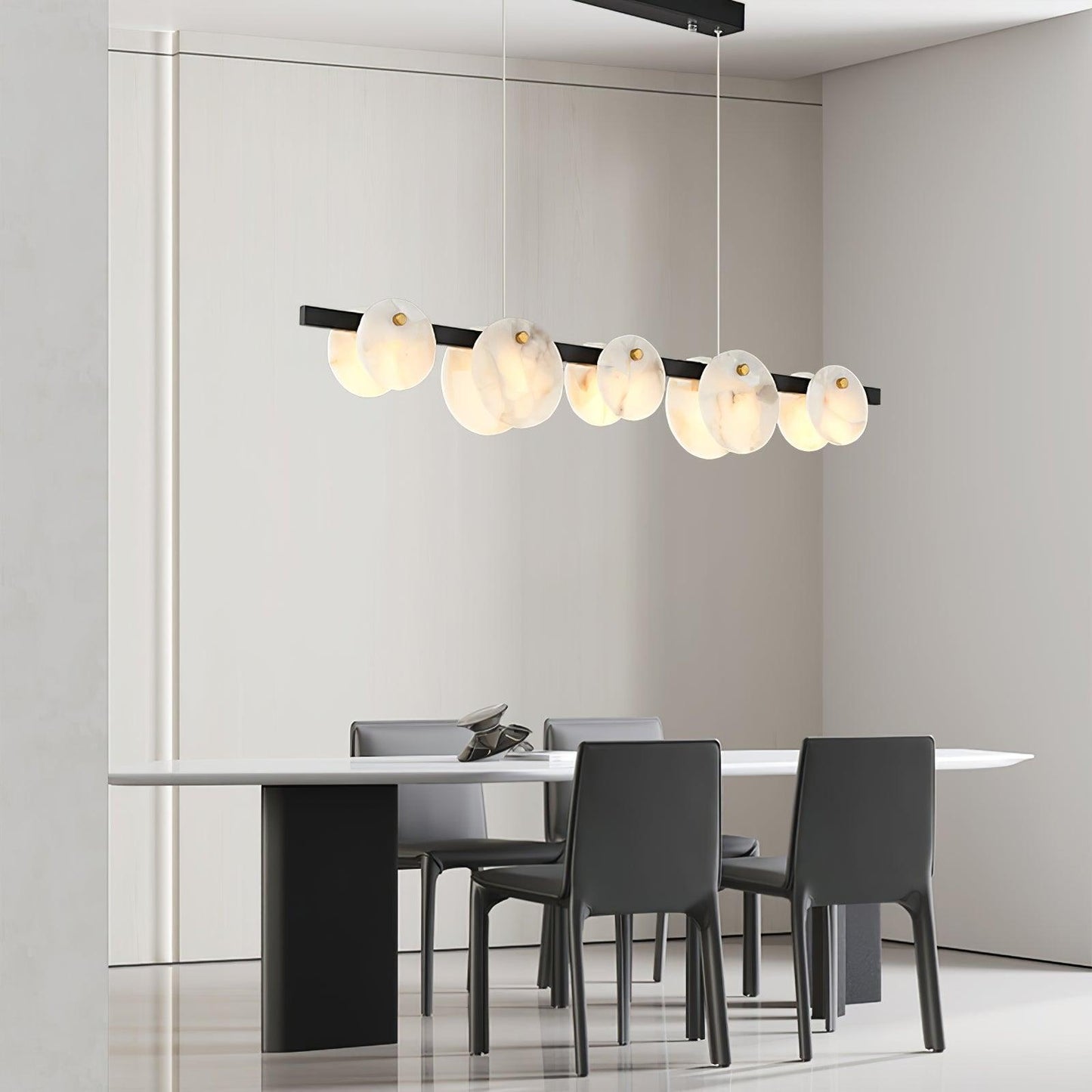 Trinidad Alabaster Chandelier - Elegant Design, Adjustable Height